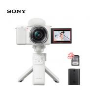 索尼（SONY）ZV-E10L Vlog微单相机 E64A存储卡电池蓝牙手柄套装 APS-C画幅 美肤拍照 精准对焦 4K视频 白色