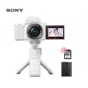 索尼（SONY）ZV-E10L Vlog微单相机 E64A存储卡电池蓝牙手柄套装 APS-C画幅 美肤拍照 精准对焦 4K视频 白色
